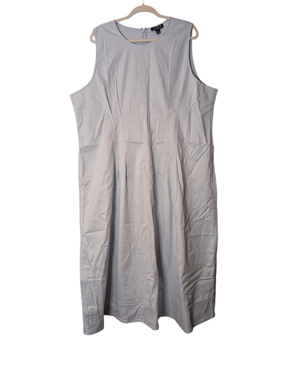 NWT J. Crew Nadia Pintuck Midi Dress Stretch Twill Light Blue CD361 classic 24